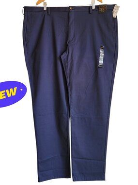 48x34 Navy Blue Chinos Jos A Bank Cotton Reserve Pants New Flat Front Tailored